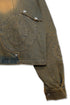 CIRCLE CUT-OUT DENIM JACKET -RUSTED BROWN-